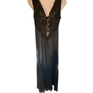 Vintage Elegant Black Lace sexy Nightgown Lingerie